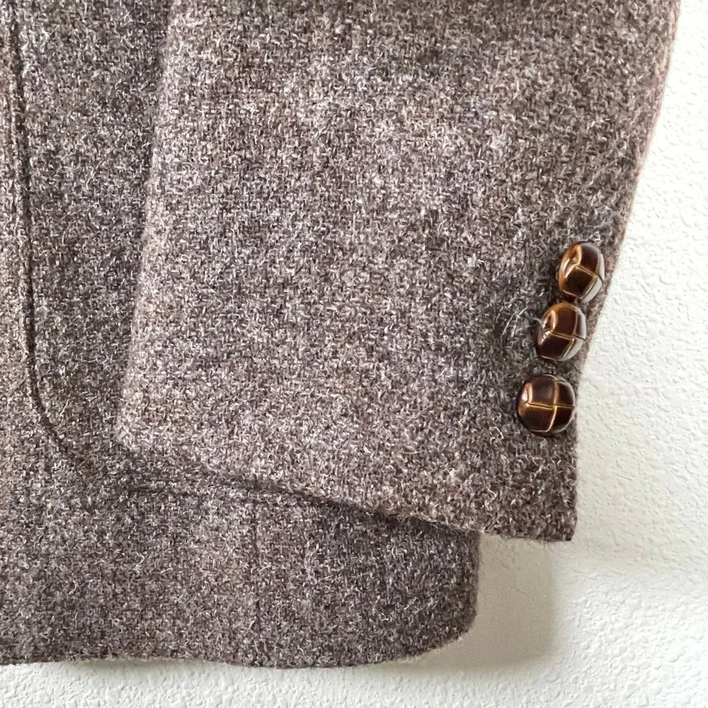 Harris Tweed Skaw's of Perth Blazer Mens 40‎ Brown Mauve Wool Excellent Vintage